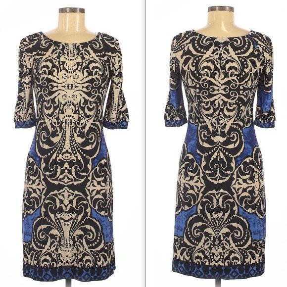 WHite House Black House || Woman’s Paisley Sheath Dress size XS - Picture 1 of 12